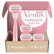 Gillette Venus ComfortGlide White Tea Women's Razor 1 Handle + 4 Blade Refills 3PI9