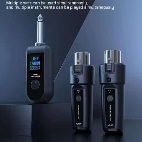 Wireless Microphone Transmitter Receiver System XLR Adapter System For Dynamic Microphone Guitar Aud