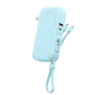 Moov PB03 แบตสำรอง 10000mAh ชาร์จเร็ว มีสาย และ ขาปลั๊กในตัว  PD 20W QC3.0 Blue