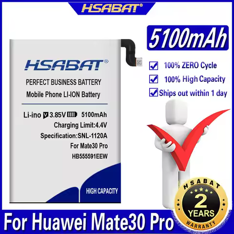 HSABAT HB555591EEW 5100mAh Mobile Phone Battery for Huawei Mate30 Pro 5G / Mate 30 pro 5G / Mate30Pr