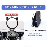 For MINI Cooper R55 R56 2007-2013 Car Mobile Phone Holder Wireless Car Charger 15W Fast Charging Auto Clamping Auto Sensor Phone Holder Wireless Charging Car Accessories