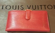 Louise Vuitton 發財夾EPI 蝴蝶扣 零錢包 紅色 LV長夾 有Chanel Gucci BV Prada