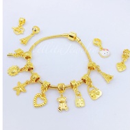 barang kemas <C16> Accessories Trendy Dangling Charm 999.9 Gold Plated