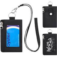 Minimalist RFID Blocking Small Wallet with ID Window Water Resistant Zip Bus Subway Id Case with Lan