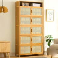 Bamboo Acrylic Shoe Cabinet | Wooden Shoe Rack | Dust-proof Shoe Storage Rack Dormitory Room/Multi layer large capacity