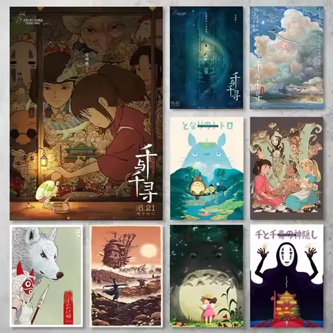 Hayao Miyazaki My Neighbour Totoro Spirited Away Anime Poster Canvas Painting Prints Wall Art Pictur