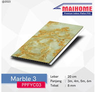Plafon PVC Merk Maihome Motif Marmer Marble 3 Ukuran 400cm x 20cm
