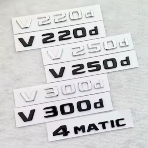Emblema de letras 3D V260L V220d V250d V300d para Mercedes Benz V W447, insignia de guardabarros de 