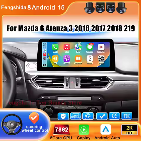 12.3 Inch For Mazda 6 Atenza 3 GJ GL 2015 - 2017 2018 2019 Multimedia Video Player GPS Navigation An