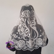 Spanish Style Catholic Church Mass Veil Mantilla Catholic Veil - Flowers Angel