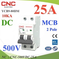 NC DC Breaker 500V 25A 2Pole CNC Circuit Breaker-500VDC-25A