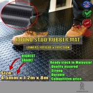 Round Stud Rubber mat, Rubber Flooring, Airport Mat 4.5mm x 1.2m x 8m size