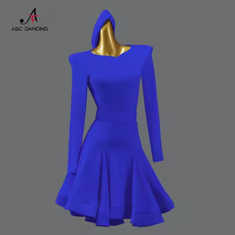 Latin Dance Dress Girls Ballroom Dress for Dancewear Practice Wear Prom Costume Cabaret Samba Sports