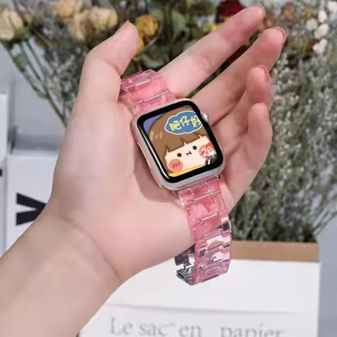 Strap for Apple Watch 6 band 44mm 40mm iWatch band 42mm 38mm Transparent Resin Belt Bracelet Apple w