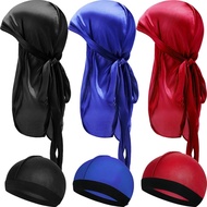 6 Helai Durag Satin Kanak-Kanak dengan Set Tudung Gelombang Uniseks 360, Penutup Kepala Gelombang de