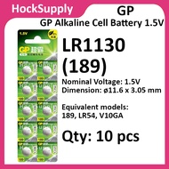 [10pcs] GP LR1130 189 AG10 LR54 389 Alkaline Battery 1.5V Button [FAST SHIP OUT]