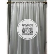 Kain Backdrop Pelamin Sheer Curtain Kain Sheer Transparent See through Plush Meter Wedding Backdrop 