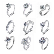 Live Streaming Traffic 1 Carat Zircon Imitation Moissanite Open Ring Eight Hearts Eight Arrows Ring