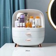 ECOCO กล่องเก็บเครื่องสำอาง กล่องเก็บของแบบลิ้นชักคู่ ชนิดกล่องเก็บความจุขนาดใหญ่กันน้ำและกันฝุ่น E2