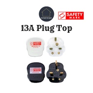 UK 13A 15A Plug Top Safety Mark Black White