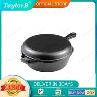 Cast iron single-handle dual-purpose skillet household deep frying pan Wok steak gas range induction gas range