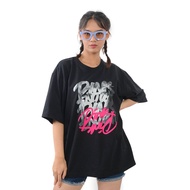 Kuiy - Enough T-Shirt Kaos Oversize Lisa Pink Black EN043