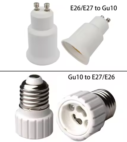 Gu10 To E26 e27 Lampholder Adapter Fireproof Screw E26 E27 To 2Prong Gu10 LED Lamps Spotlight Bulb L