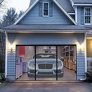 Magnetic Garage Screen Door for 1 Car Garage Doors 9x7FT- Reinforced Self Sealing Fiberglass Mesh Do