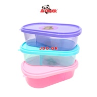 (JDO-GR) Set of 3 Oval Plastic Children's Food Containers 700ml Soft APP Kicthenware