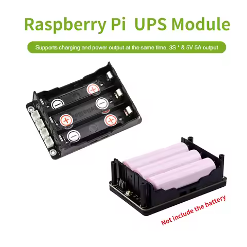 Raspberry Pi 5 UPS HAT Support 18650 Li Battery 5V Uninterruptible Power Supply Via I2C bus For Pi 4