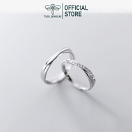 TLEE double silver ring worn by men and women in silver with stylized diagonal pattern TLEE JEWELRY 