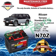 Münster Robust MF CMF N70Z | N70ZR | NX120-7R | 95D31R (75AH) Car Battery Bateri Kereta Nissan Terra