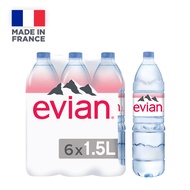 evian Natural Mineral Water (6 x 1.5L Pack)