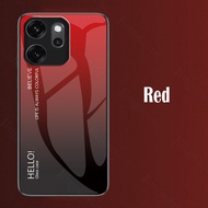 Jingsanc cho Oppo RENO 14F 5g vỏ điện thoại Gradient 9H kính cường lực đầy màu sắc viền nhựa TPU mềm