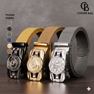 [CB] Men's Canvas Belt 3cm Automatic Buckle - 360 Degree Car Spinner Buckle -AH-136/137/138