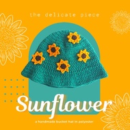 MATAHARI Sunflower Crochet Bucket Hat / Sunflower Crochet Hat