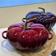 Enameled Cast Iron Tomato Cocotte, 3-Qt. Dutch Oven, Cherry Cream Red Cast Iron Pan