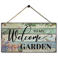 1pc "WELCOME TO MY GARDEN" Fence With Lavender Pattern, Delicate Garden, Balcony And Home Decor, Tab