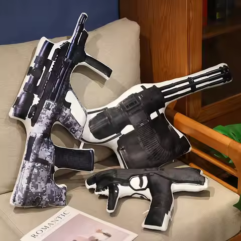 Super Cool Realistic Stuffed Printed Firearm Plush Toys Soft Funny Lifeiliek Rifle Sniper Rifle Toys
