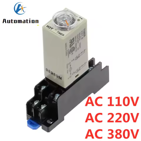 Power-on Delay Rotary Knob DPDT 5S/10S/30S/60S/3M/5M/10M/30M Timer Timing Time Relay AC 110V 220V 38