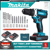 Makita 36v cordless electric drill impact drill 2-cell lithium battery high-power screwdriver multi-function tool set