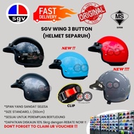 SGV WING HELMET 3 BUTTON ( Topi Keledar SGV Helmet steng separuh Sirim Size L )