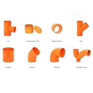 Pvc orange sanitary fittings wye/tee-reducer busing 63mm-110mm