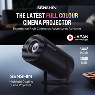 SENSHIN Home Theatre Portable Mini Projector | 2GB RAM 16 GB Memory | Latest Version 12.0 | 4K Full 