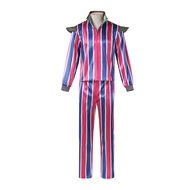 Fashionable David Bowie Cosplay Suit - Sequinned Pink & Blue Striped Stage Costume