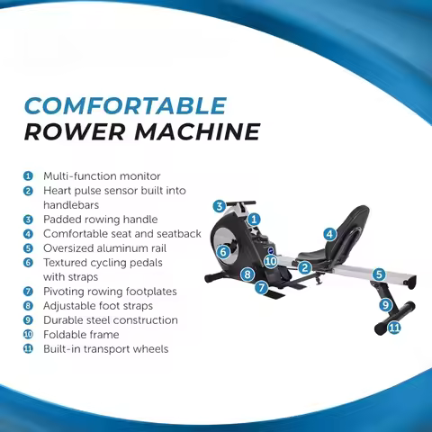 Conversion II Recumbent Exercise Bike and Rower - Cardio Machine with Smart Workout App - Exercise B
