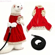 BEAUTYBAR8 Ferret Vest Harness, Soft Adjustable Ferret Traction Rope, Bow Escape-Proof Berber Fleece