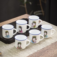 Bộ Cốc Trà Gốm Sứ Mini Phong Cách Trung Hoa Cổ Điển Có Tay Cầm Bộ Dụng Cụ Trà Gốm Sứ Thủ Công Bộ Đồ