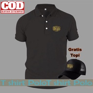 Kaos Polo Distro D3us USA Gold ( Gratis Topi ) Bahan Adem dan Lembut