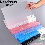 NARCISSUS Binder File Folder, Office Document 2 Holes Transparent Folder, Plastic D-shaped Lever Arc